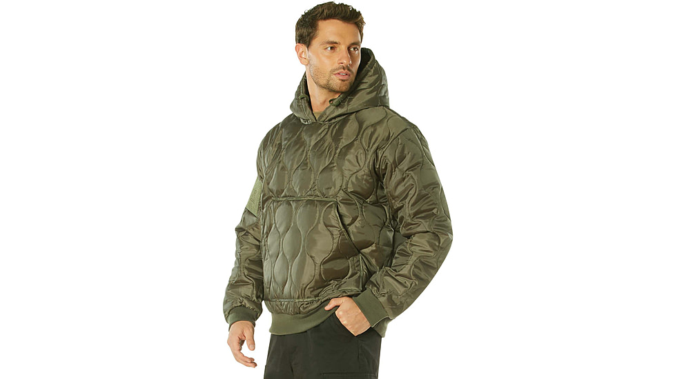 Rothco Quilted Woobie Hooded Sweatshirt - Mens, Olive Drab, Small, 10498-OliveDrab-S