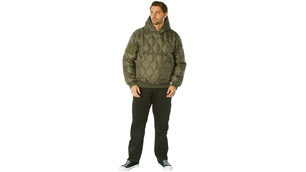Rothco Quilted Woobie Hooded Sweatshirt - Mens, Olive Drab, Small, 10498-OliveDrab-S
