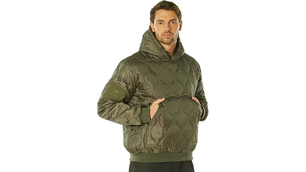 Rothco Quilted Woobie Hooded Sweatshirt - Mens, Olive Drab, Small, 10498-OliveDrab-S