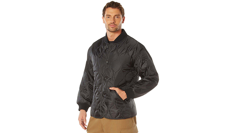 Rothco Quilted Woobie Jacket - Mens, Black, Small, 10424-Black-S