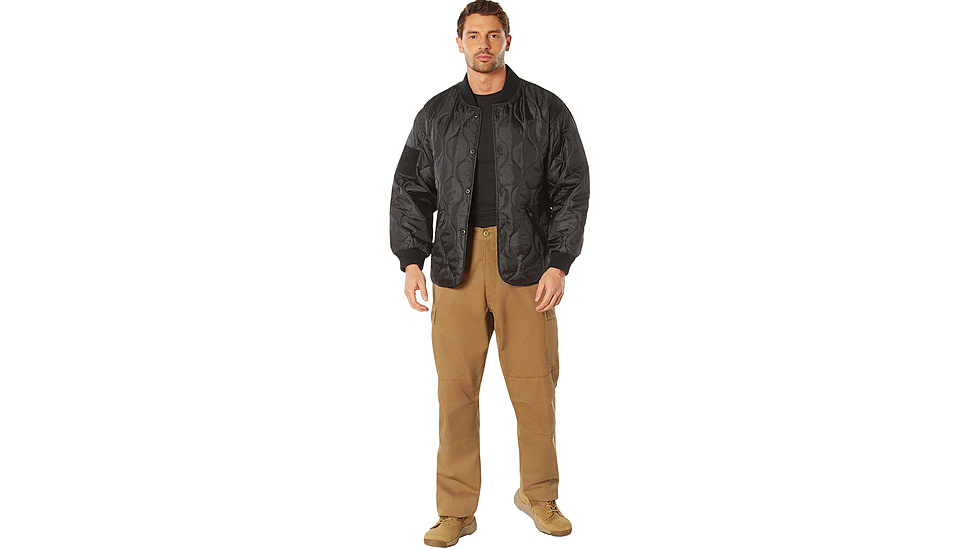 Rothco Quilted Woobie Jacket - Mens, Black, Small, 10424-Black-S