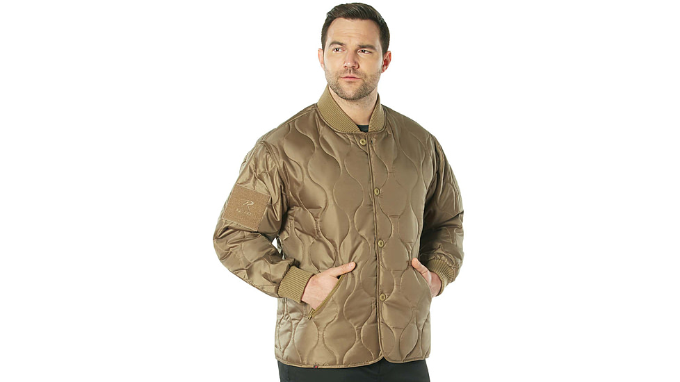 Rothco Quilted Woobie Jacket - Mens, Coyote Brown, Small, 10445-CoyoteBrown-S
