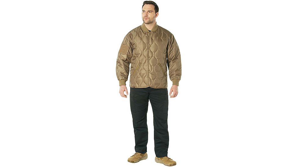Rothco Quilted Woobie Jacket - Mens, Coyote Brown, Small, 10445-CoyoteBrown-S