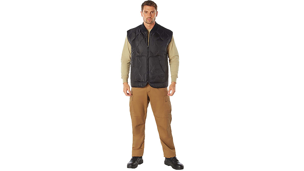 Rothco Quilted Woobie Vest - Mens, Black, Small, 10434-Black-S