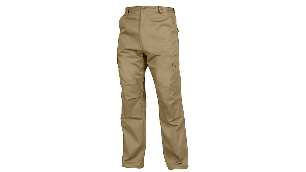 Rothco Relaxed Fit Zipper Fly BDU Pants, Khaki, M, 2931-Khaki-M