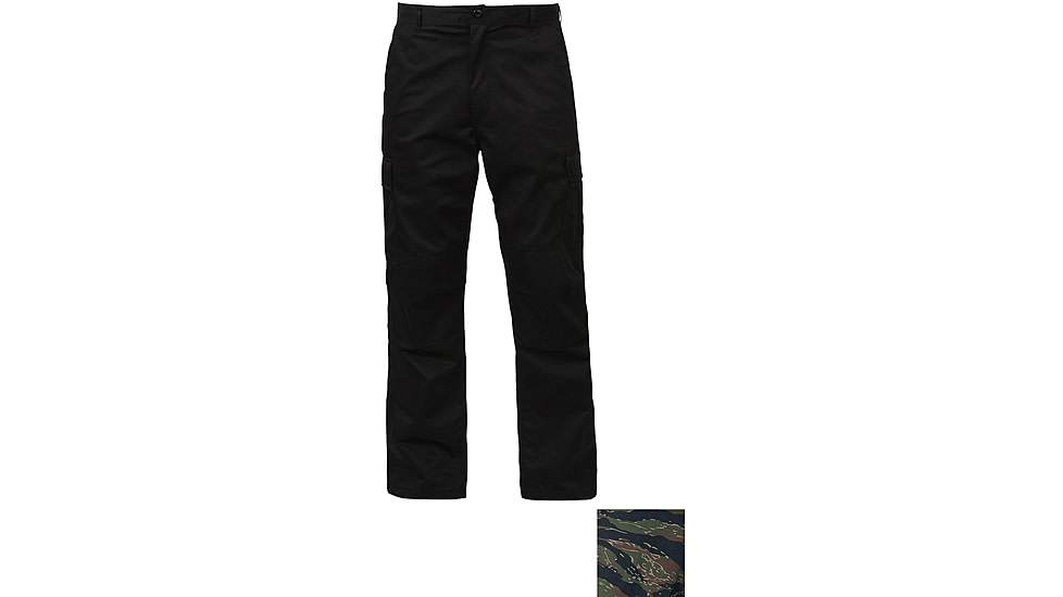 Rothco Relaxed Fit Zipper Fly BDU Pants, Tiger Stripe Camo, Small, 27-31in Waist, 11440-TigerStripeCamo-S27-31Waist