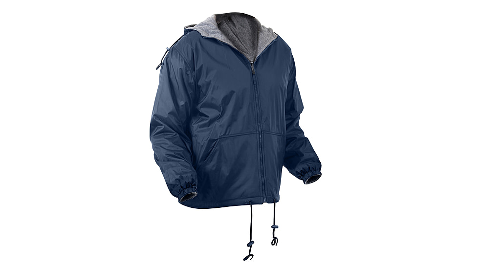 Rothco Reversible Lined Jacket With Hood, Navy Blue, Small, 8263-NavyBlue-S