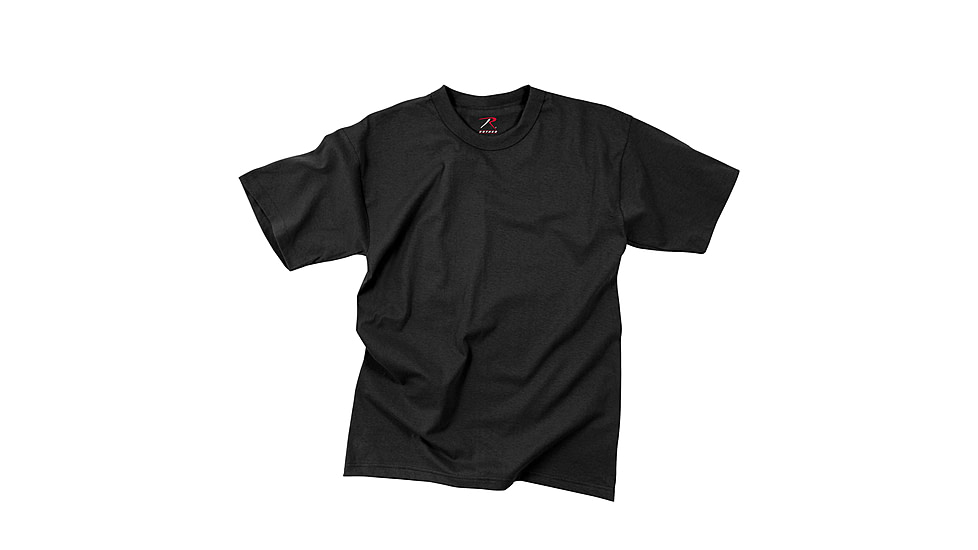 Rothco Solid Color 100% Cotton T-Shirt, Black, XL, 6989-Black-XL