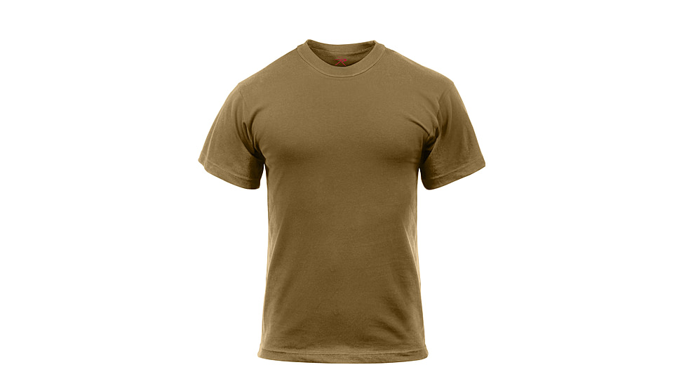 Rothco Solid Color 100% Cotton T-Shirt, Brown, Small, 7848-Brown-S