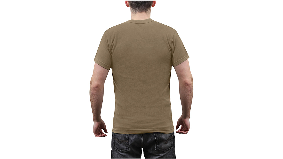 Rothco Solid Color Poly/Cotton Military T-Shirt, Brown, XL, 6848-Brown-XL