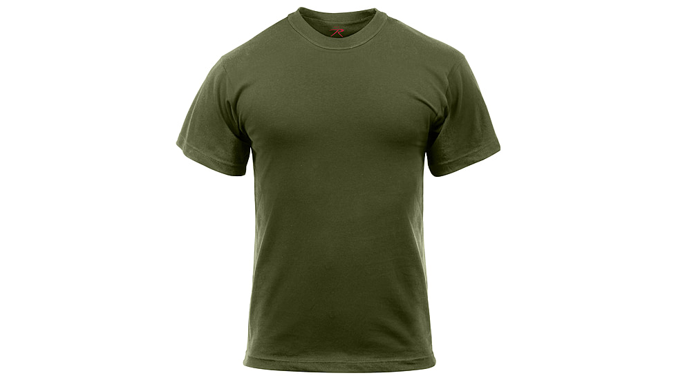 Rothco Solid Color Poly/Cotton Military T-Shirt, Black, M, 6670-Black-M