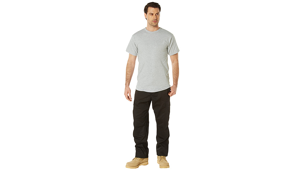Rothco Solid Color Poly/Cotton Military T-Shirt - Mens, Small, Heather Grey, 66670-HeatherGrey-S