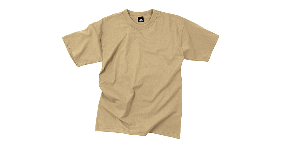 Rothco Solid Color Poly/Cotton Military T-Shirt, Black, M, 6670-Black-M
