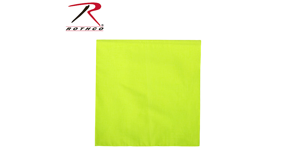 Rothco Solid Bandana, Safety Green, Large, 4348-SafetyGreen
