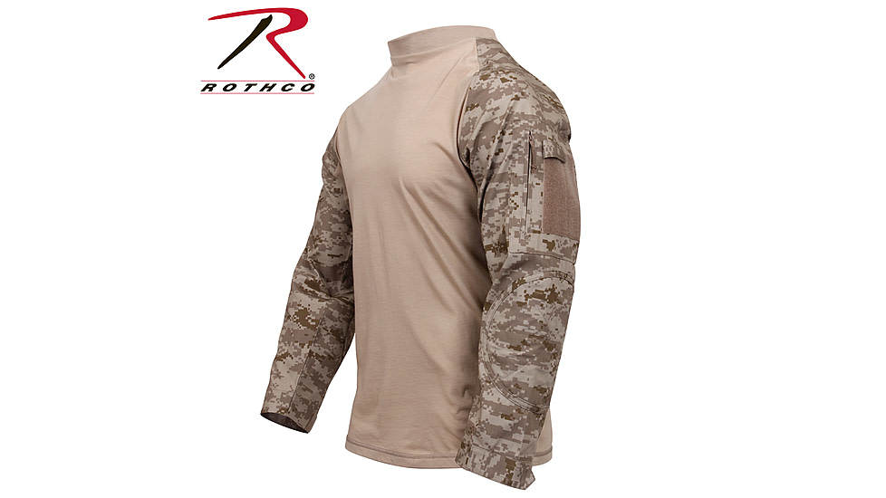 Rothco Tactical Airsoft Combat Shirt, Woodland Digital Camo, Extra Small, 45030-WoodlandDigitalCamo-XS