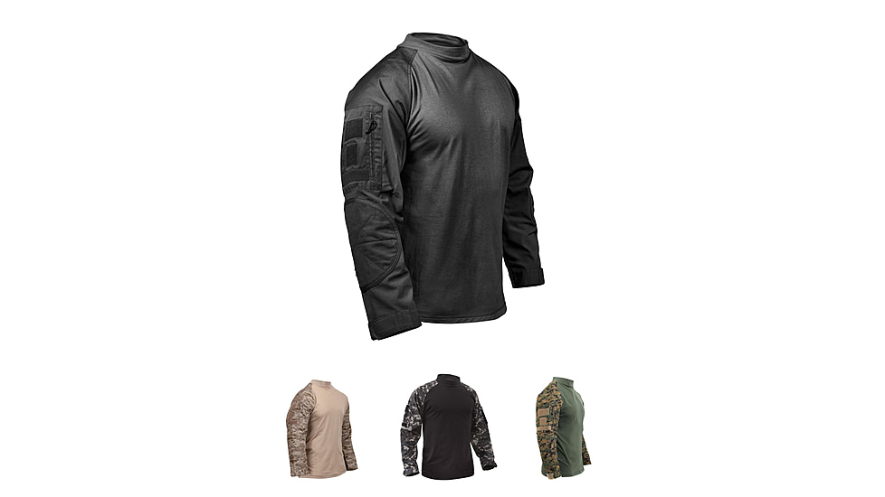 Rothco Tactical Airsoft Combat Shirt, Black, Desert Digital Camo, Subdued Urban Digital Camo, Woodland Digital Camo