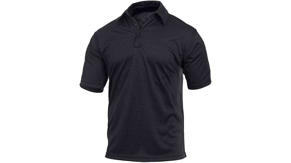 Rothco Tactical Performance Polo Shirt, Black, M, 3912-Black-M