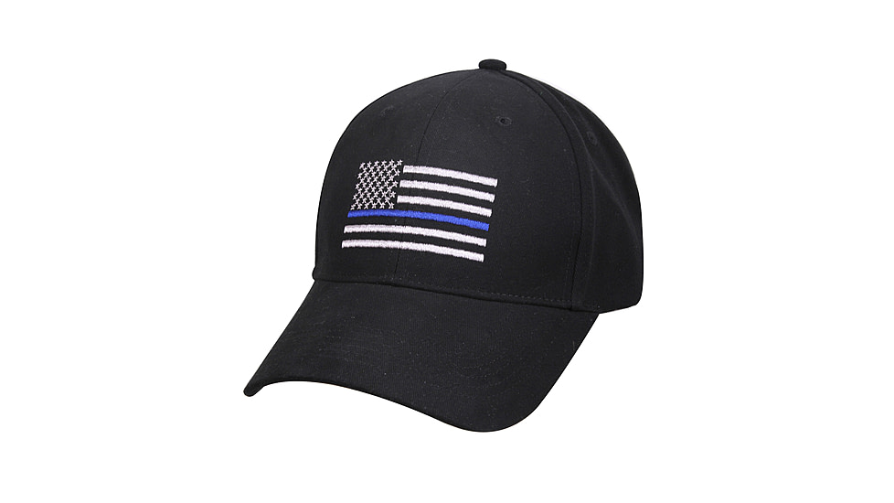 Rothco Thin Blue Line Flag Low Profile Cap, Black, 99885-Black