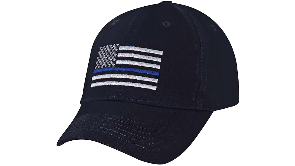 Rothco Thin Blue Line Flag Low Profile Cap, Navy Blue, 99887-NavyBlue