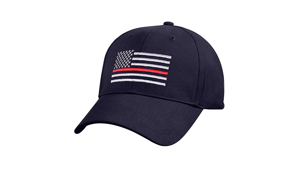 Rothco Thin Red Line Flag Low Profile Cap, Navy Blue, 7659-NavyBlue