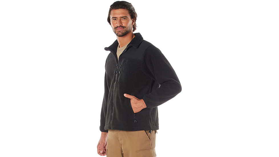 Rothco Trailsman Sherpa Fleece Jacket, Black, S, 96620-Black-S