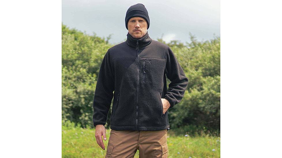Rothco Trailsman Sherpa Fleece Jacket, Black, S, 96620-Black-S