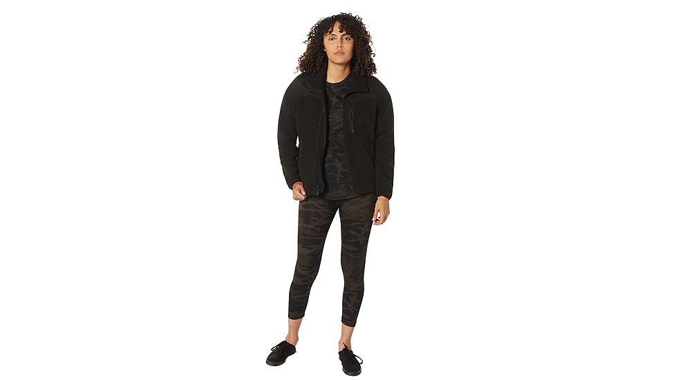 Rothco Trailsman Sherpa Fleece Jacket - Womens, Black, Small, 13150-Black-S