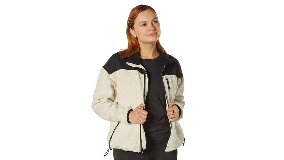 Rothco Trailsman Sherpa Fleece Jacket - Women's, Cream/Black, Small, 13160-CreamBlack-S