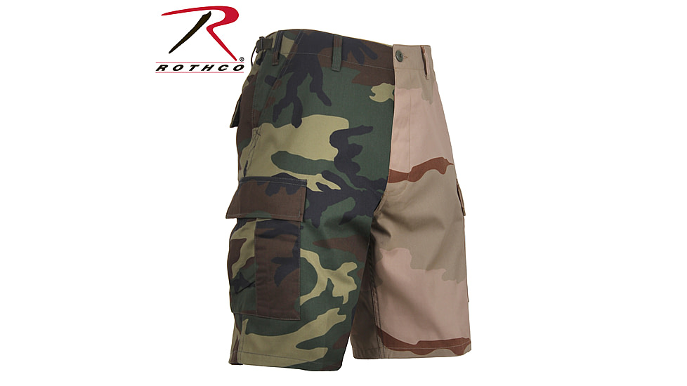 Rothco Two-Tone Camo BDU Short, Small, Woodland/Tri-Color Camo, 1810-WoodlandTri-ColorCamo-S