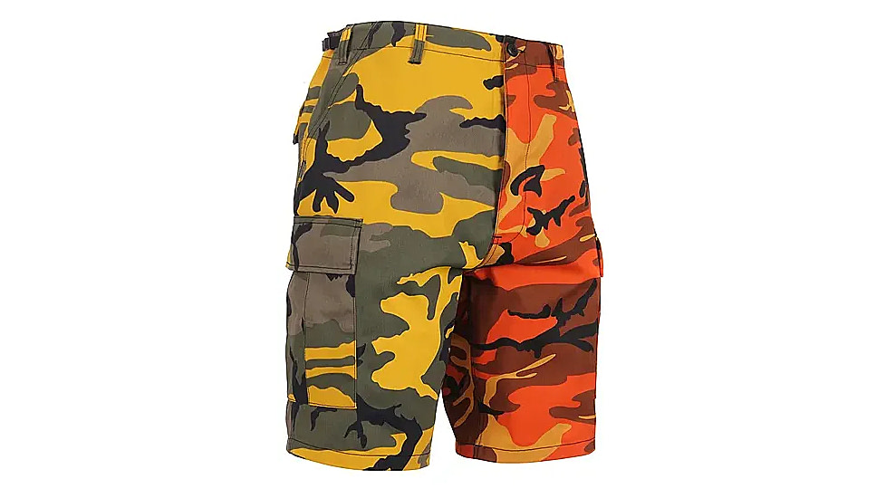 Rothco Two-Tone Camo BDU Short, Stinger Yellow / Savage Orange Camo, S, S1815-StingerYellowSavageOrangeCamo-S