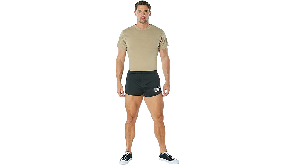 Rothco US Flag Ranger PT Physical Training Shorts - Mens, Black, Small, 70052-S