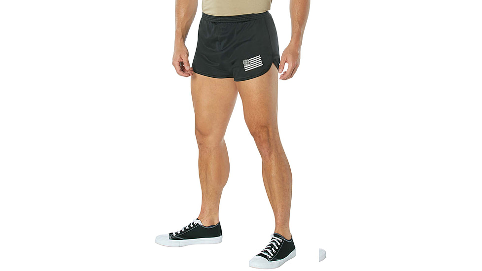 Rothco US Flag Ranger PT Physical Training Shorts - Mens, Black, Small, 70052-S
