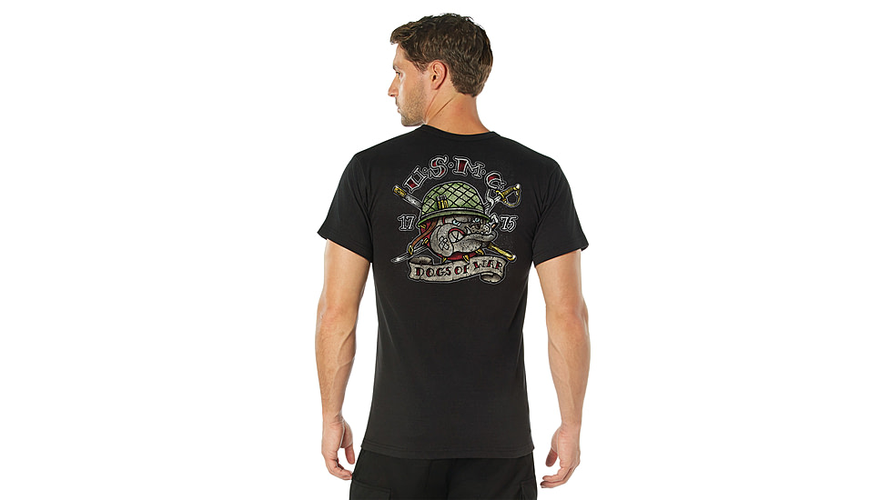 Rothco USMC Dogs of War T-Shirt - Men's, Black, Extra Large, 11760-Black-XL