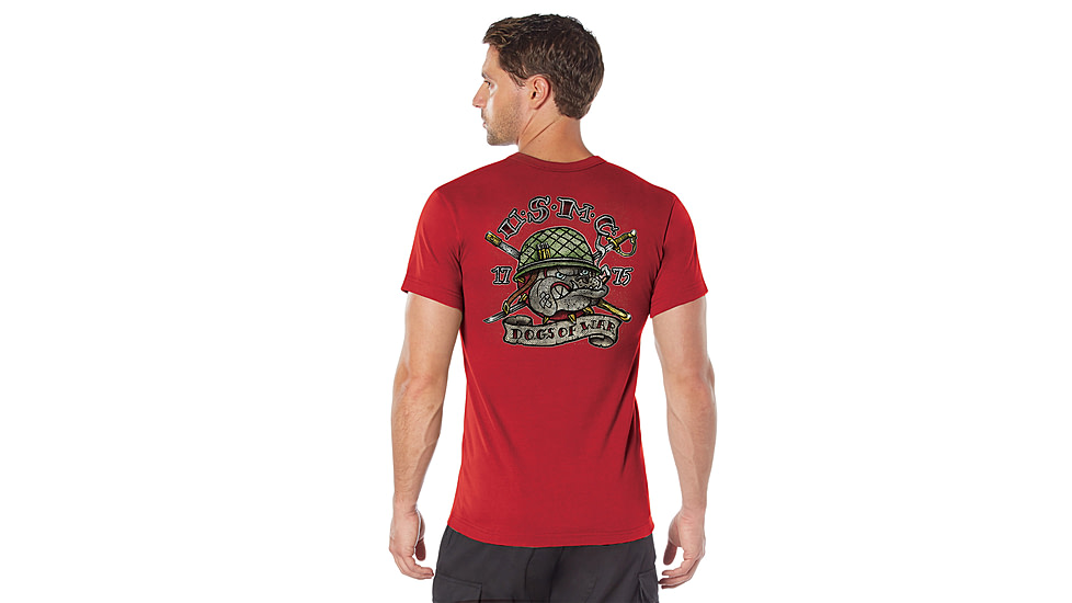 Rothco USMC Dogs of War T-Shirt - Mens, Red, Small, 11770-Red-S