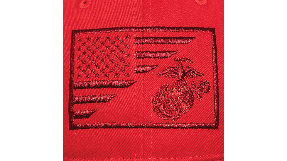 Rothco USMC Eagle Globe and Anchor/US Flag Low Pro Cap, Red, 71850-Red-OneSize