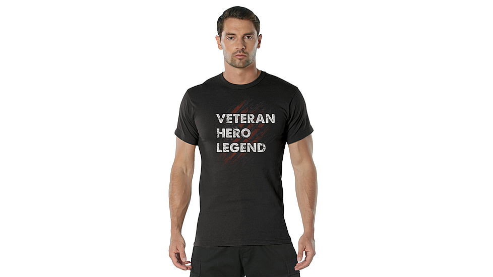 Rothco Veteran Hero Legend T-Shirt - Men's, Black, Small, 18160-Black-S