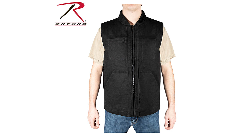 Rothco Concealed Carry Backwoods Canvas Vest, Black, 3XL, 86902-3XL
