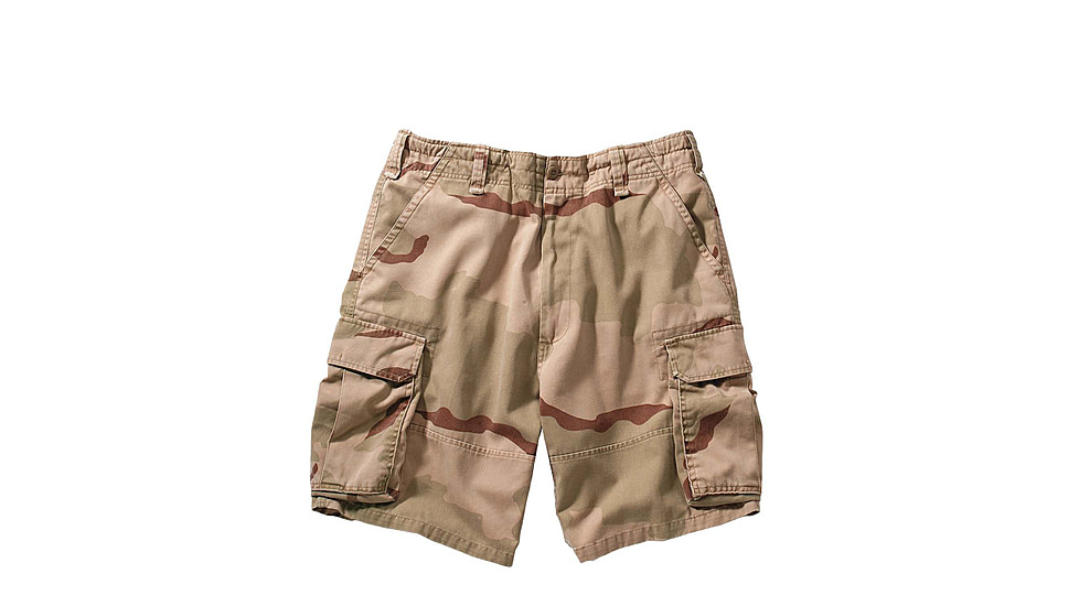 Rothco Vintage Camo Paratrooper Cargo Shorts, Tri-Color Desert Camo, Small, 2150-Tri-ColorDesertCamo-S