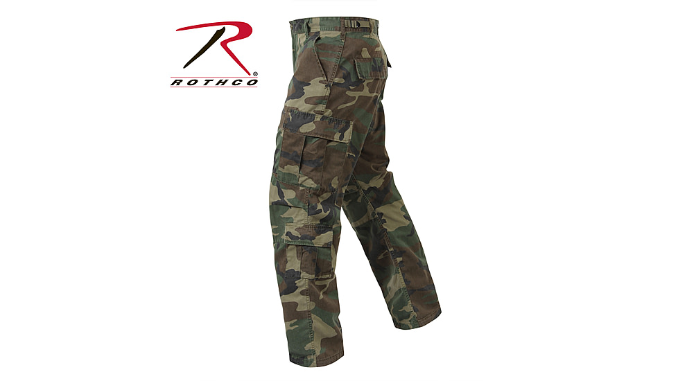 Rothco Vintage Camo Paratrooper Fatigue Pants, Woodland Camo, Small, 2586-WoodlandCamo-S