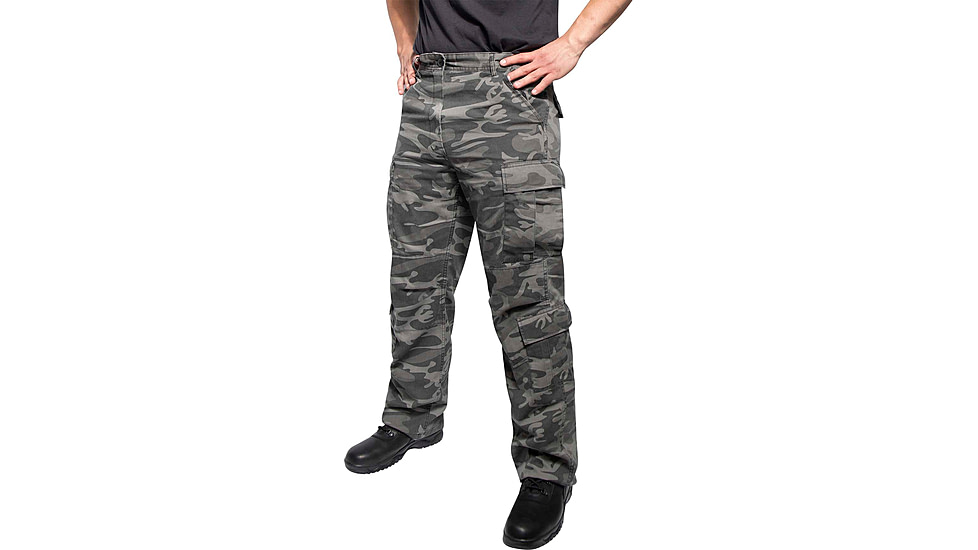 Rothco Vintage Camo Paratrooper Fatigue Pants, Black Camo, Large, 3865-BlackCamo-L