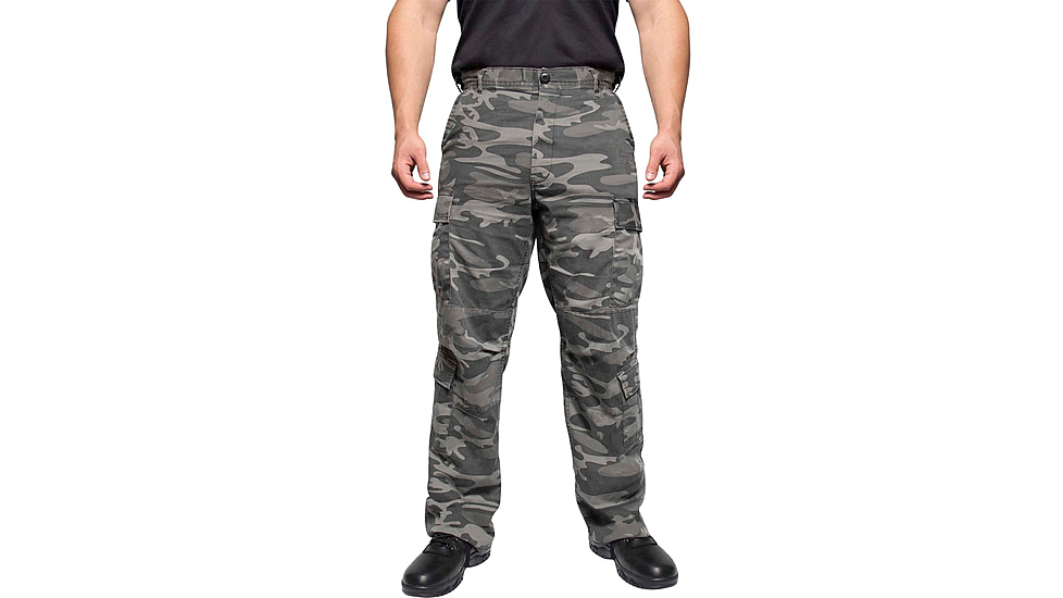 Rothco Vintage Camo Paratrooper Fatigue Pants, Black Camo, Large, 3865-BlackCamo-L