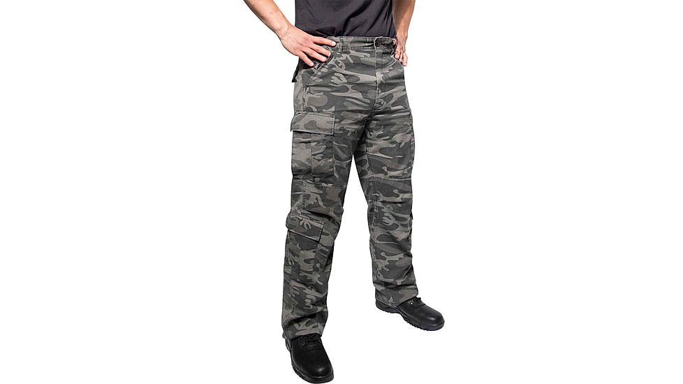 Rothco Vintage Camo Paratrooper Fatigue Pants, Black Camo, Large, 3865-BlackCamo-L
