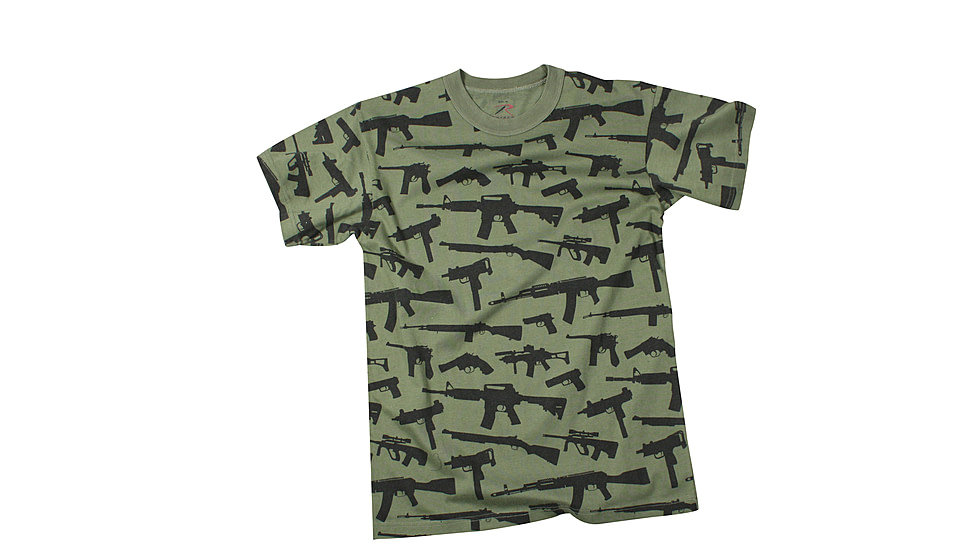 Rothco Vintage 'Guns' T-Shirt, Olive Drab, L, 66360-OliveDrab-L