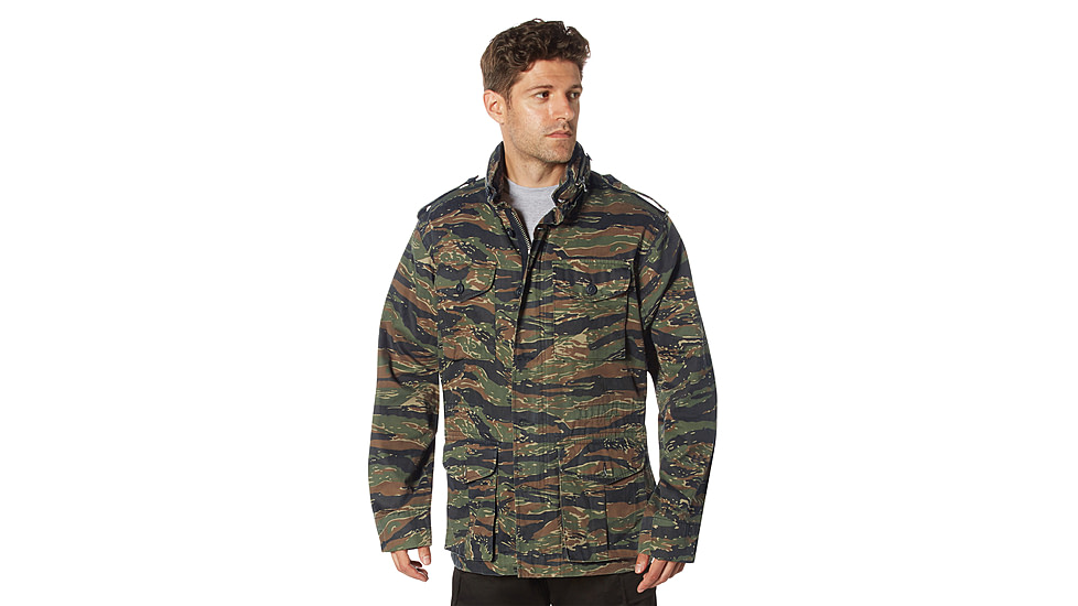 Rothco Vintage Lightweight M-65 Field Jacket, Tiger Stripe Camo, S, 28515-TigerStripeCamo-S