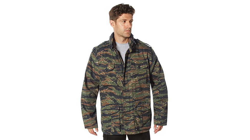 Rothco Vintage Lightweight M-65 Field Jacket, Tiger Stripe Camo, S, 28515-TigerStripeCamo-S