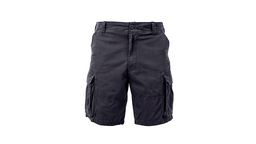 Rothco Vintage Solid Paratrooper Cargo Short, Black, M, 2130-Black-M