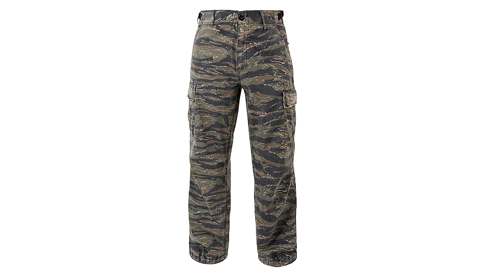 Rothco Vintage Vietnam Fatigue Pant Rip-Stop, Tiger Stripe Camo, XL, 4487-TigerStripeCamo-XL