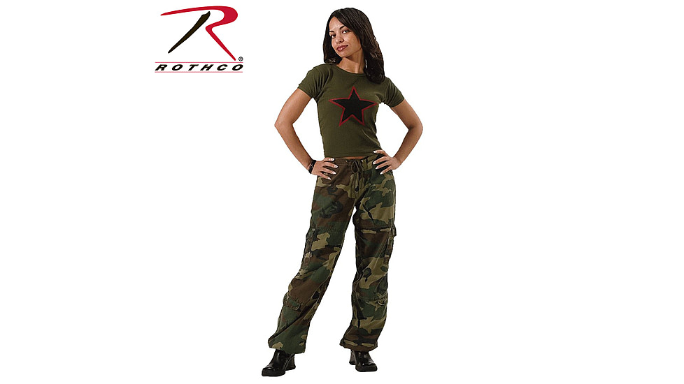 Rothco Womens Camo Vintage Paratrooper Fatigue Pants, Woodland Camo, M, 3386-WoodlandCamo-M