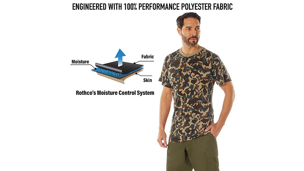 Rothco X Bear Archery Fred Camo Moisture Wicking T-Shirt, Camo, Large, 613902036055