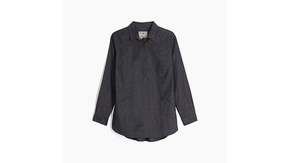 Royal Robbins Hemp Chambray Long Sleeve - Womens, Asphalt, Medium, Y621014568M